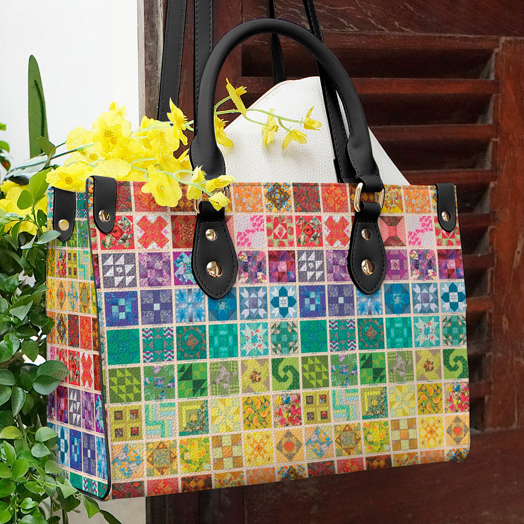 Quilting Leather Bag Shineful Traditional Blocks 3 Nl09