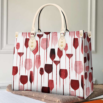 Wine Leather Bag Shineful Red Mn8 Creamy White