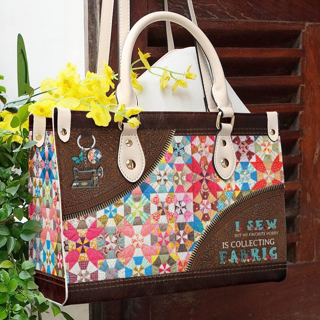 Sewing Leather Bag Shineful Colorful Fabric Mn8 Creamy White