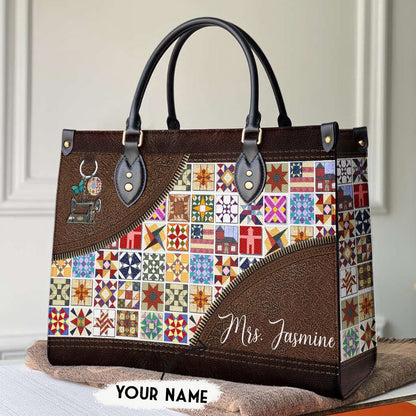 Shineful Leather Bag Personalize Quilt Blocks