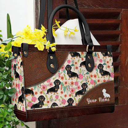 Dachshund Bag Shineful Traditional Pattern 2 Nl09 Black Leather