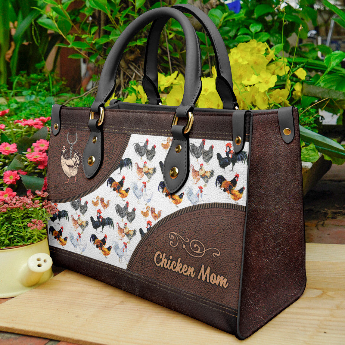 Chicken Leather Bag Shineful Mom Mn8