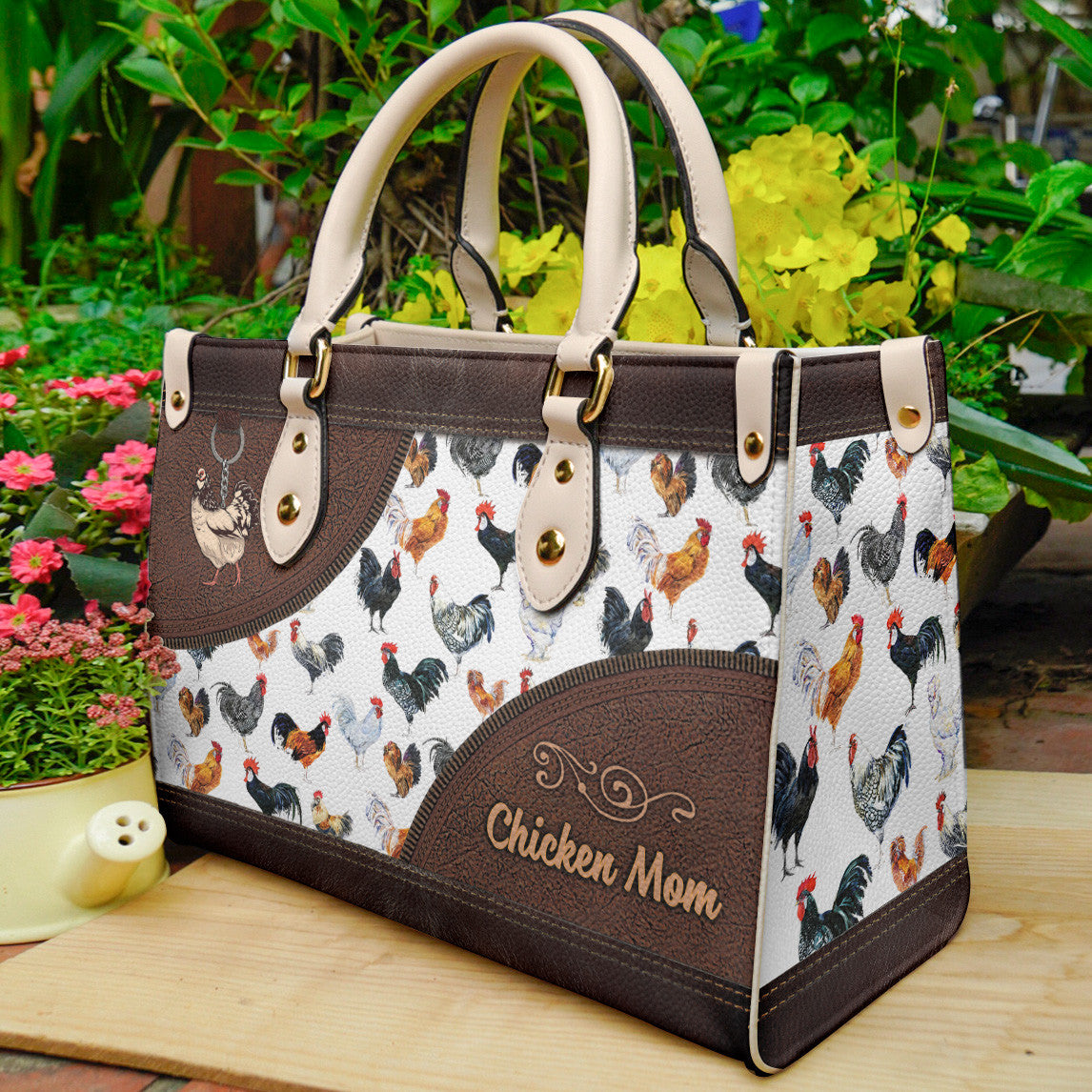 Chicken Leather Bag Shineful Lovely Mn8 Creamy White