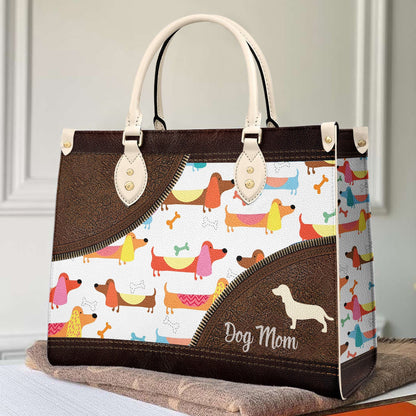 Dachshund Leather Bag Shineful Long Sausage Mn8 Creamy White