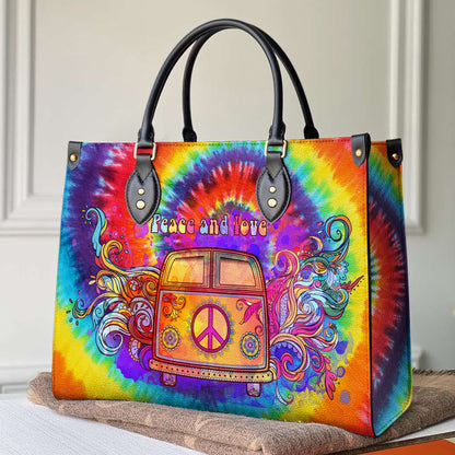 Hippie Leather Bag Shineful Colorful Van Mn8 Black