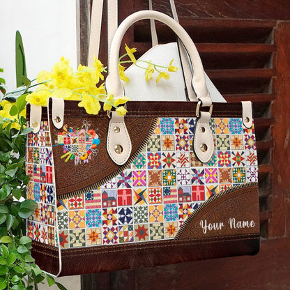 Quilting Leather Bag Shineful Traditional Blocks Ver3 Nl09