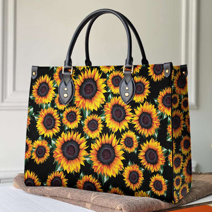 Sunflower Leather Bag Shineful Traditional Best Nl09 Black