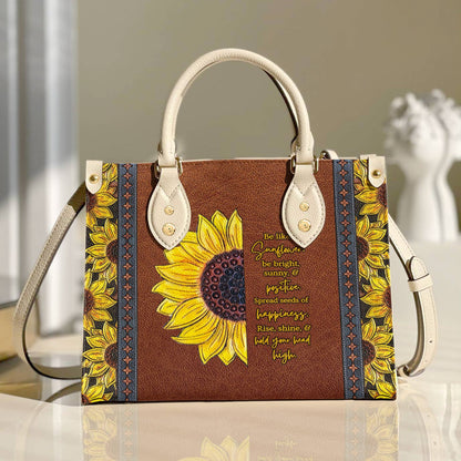 Flower Personalized Leather Bag Shineful Be Like A Sunflower Ver2 Lk8