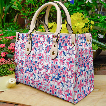 Quilting Leather Bag Shineful Gorgeous Pink Tl10 Creamy White