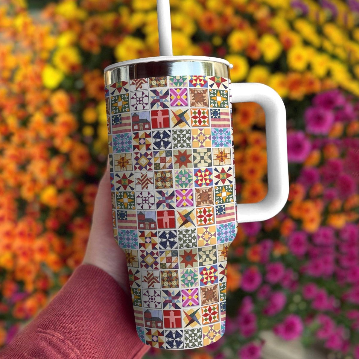 40 Oz Quilting Shineful™ Tumbler Proud Of My Country Tl10 40Oz