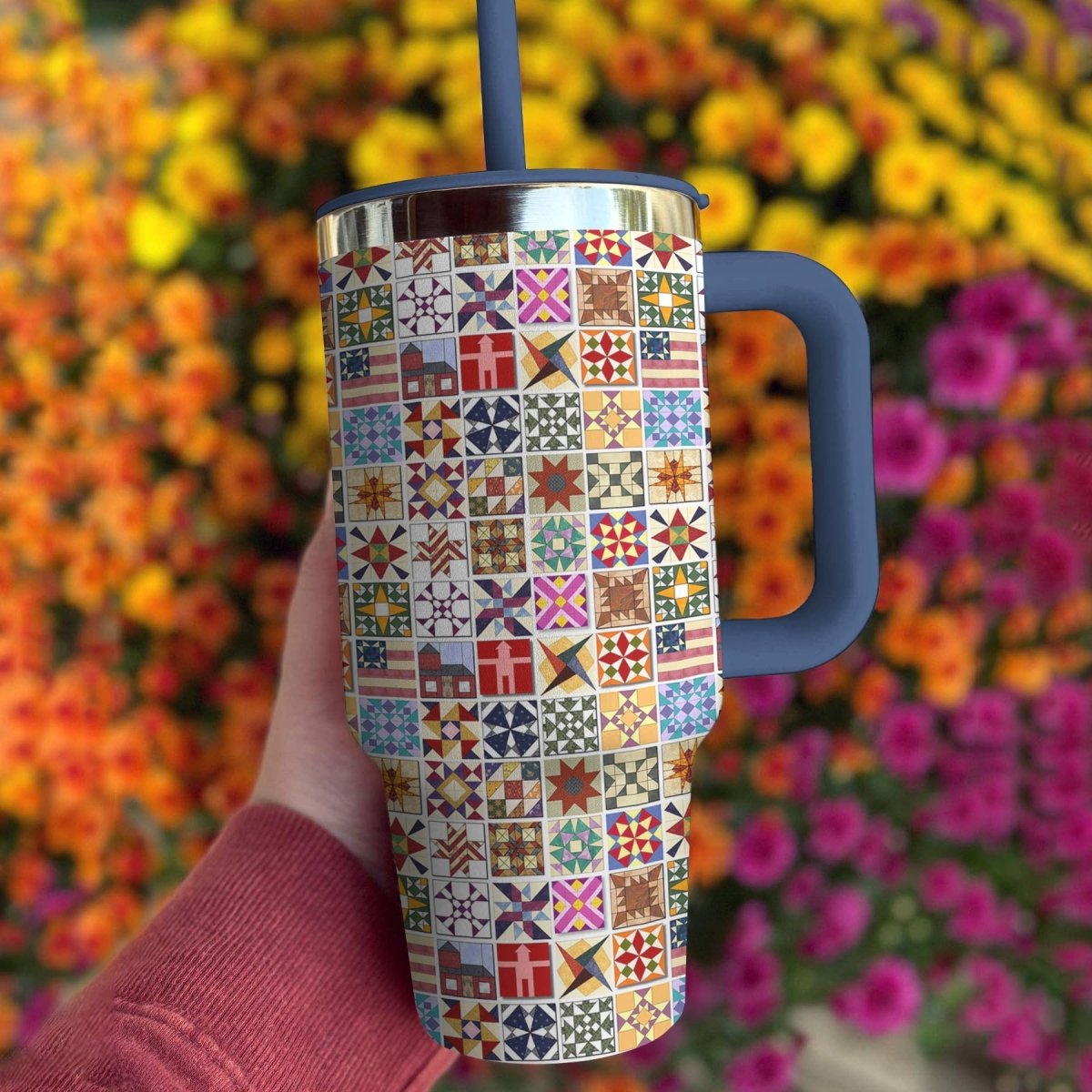 40 Oz Quilting Shineful™ Tumbler Proud Of My Country Tl10 40Oz