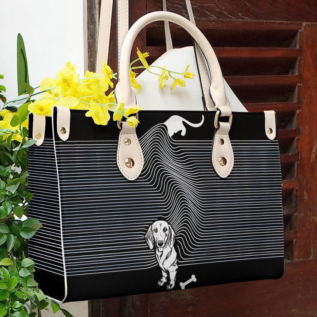 Dachshund Leather Bag Shineful Magic Mn8 Creamy White