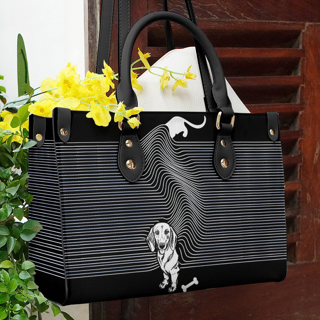 Dachshund Leather Bag Shineful Magic Mn8 Black