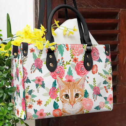 Cat Leather Bag Shineful Traditional & Flower Nl09 Black