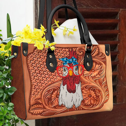 Chicken Leather Bag Shineful Our Hen Lk8 Black