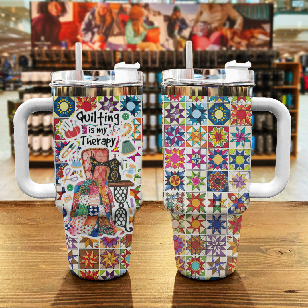 Quilting Shineful™ 40Oz Tumbler Is My Therapy Nl09