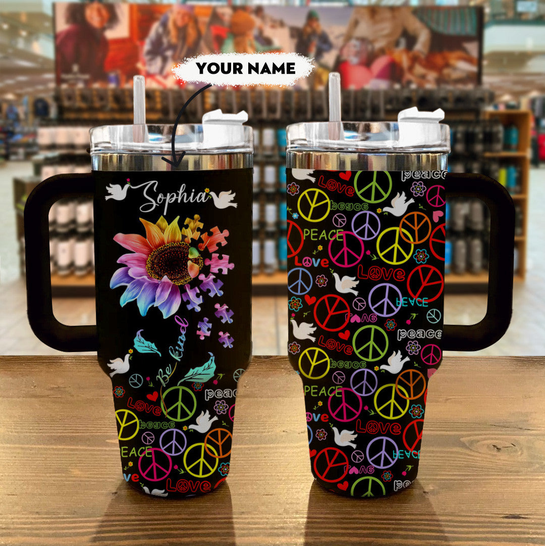 Hippie Personalize Shineful™ Tumbler Be Kind Mn8