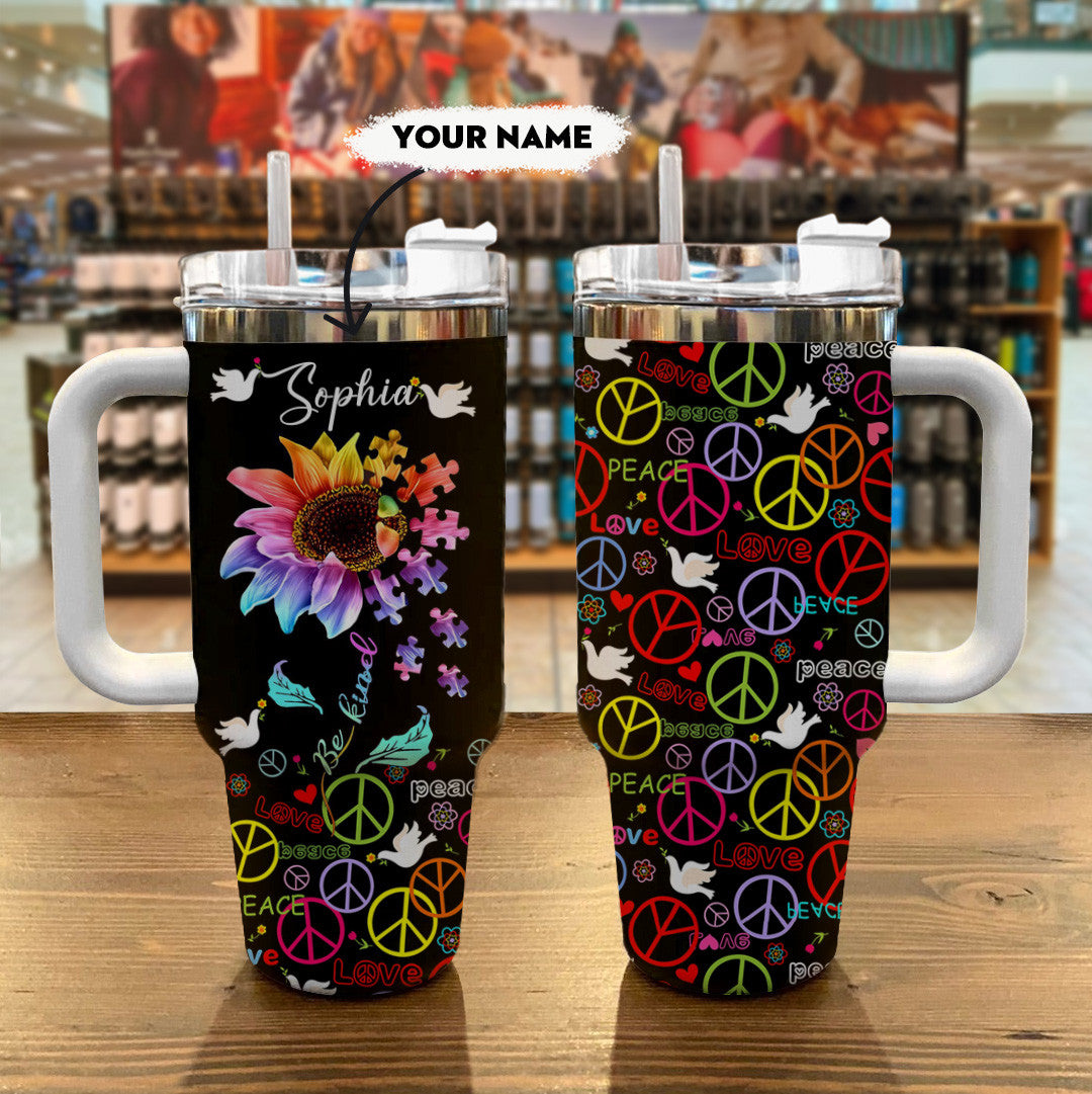 Hippie Personalize Shineful™ Tumbler Be Kind Mn8