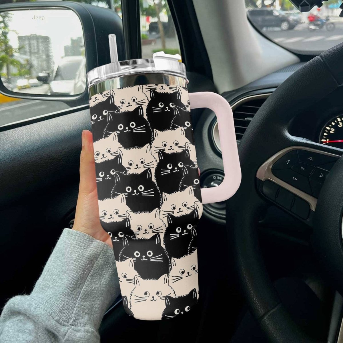 40 Oz Cat Shineful™ Tumbler Cute Fat Cats Tl10 40Oz