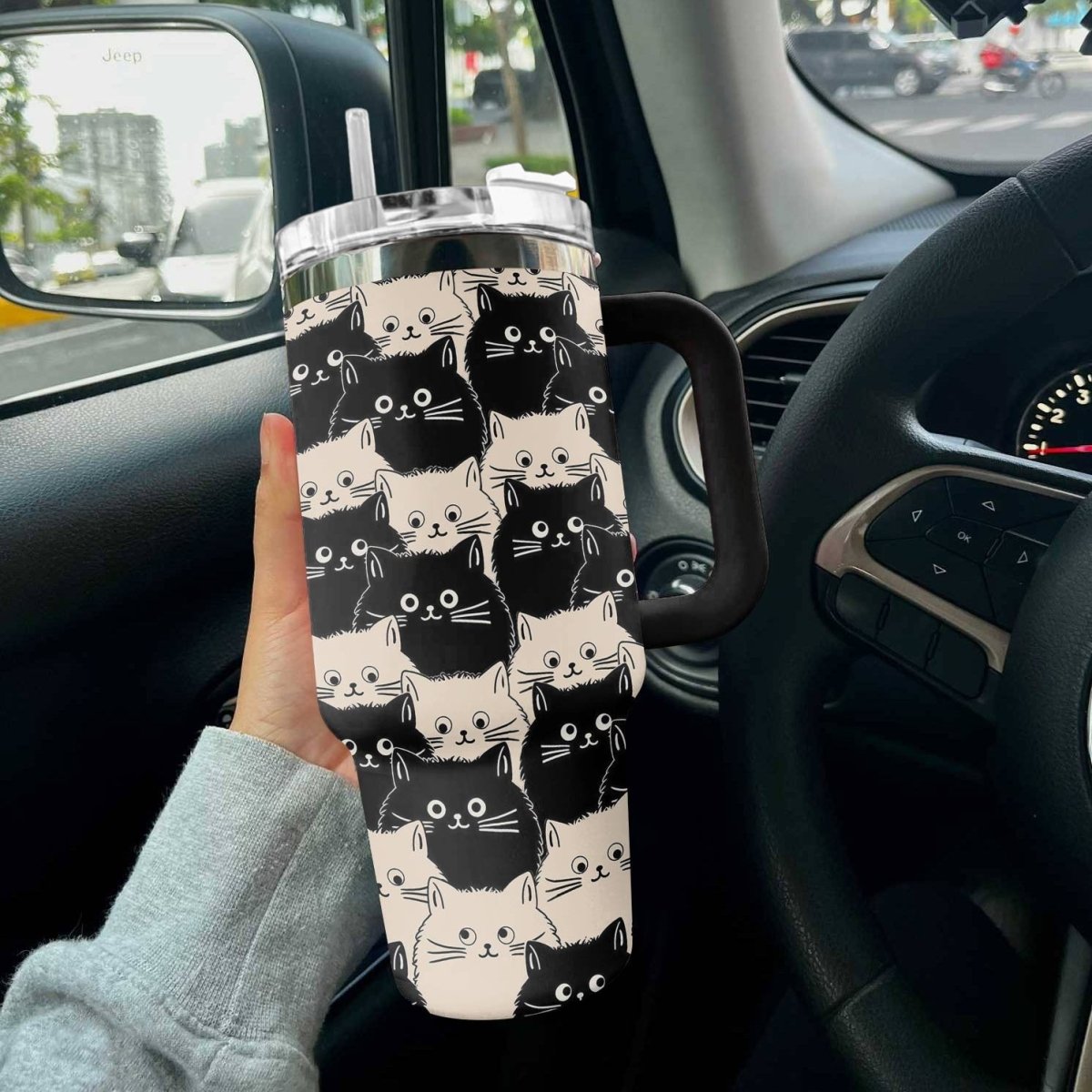 40 Oz Cat Shineful™ Tumbler Cute Fat Cats Tl10 40Oz