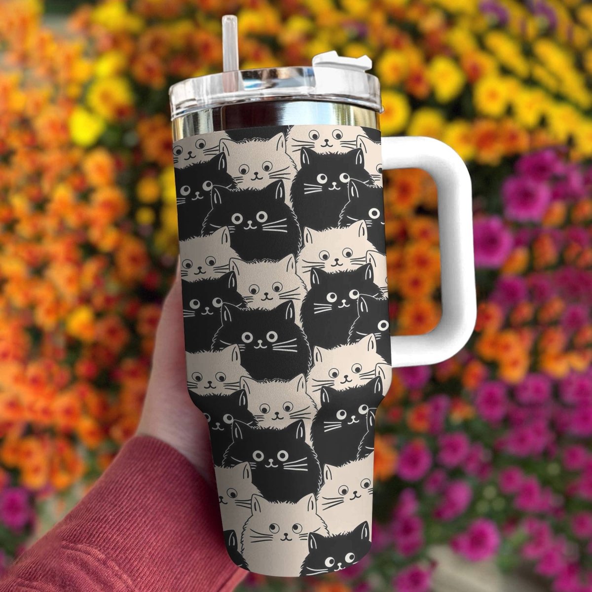 40 Oz Cat Shineful™ Tumbler Cute Fat Cats Tl10 40Oz