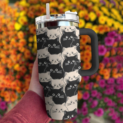 40 Oz Cat Shineful™ Tumbler Cute Fat Cats Tl10 40Oz