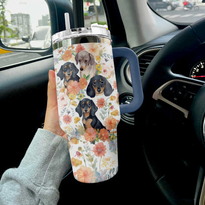 Dachshund 40 Oz Shineful™ Tumbler & Wild Flower Nl09 Navy 40Oz