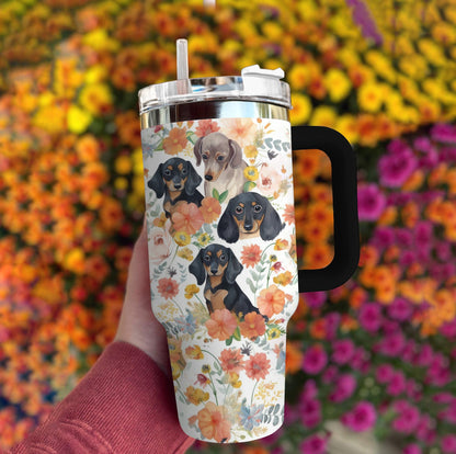 Dachshund 40 Oz Shineful™ Tumbler & Wild Flower Nl09 Black 40Oz