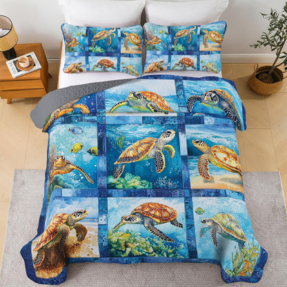 Shineful All Season Quilt 3-Piece Set Underwater Paradise