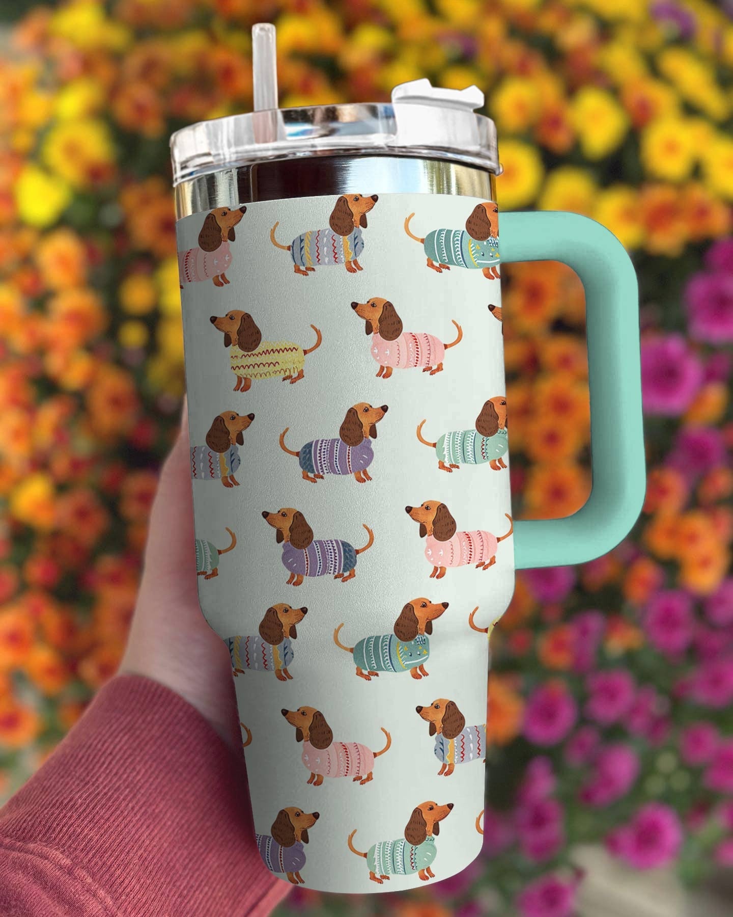 Dog 40 Oz Shineful™ Tumbler Cozy Dachshunds Lk8 40Oz