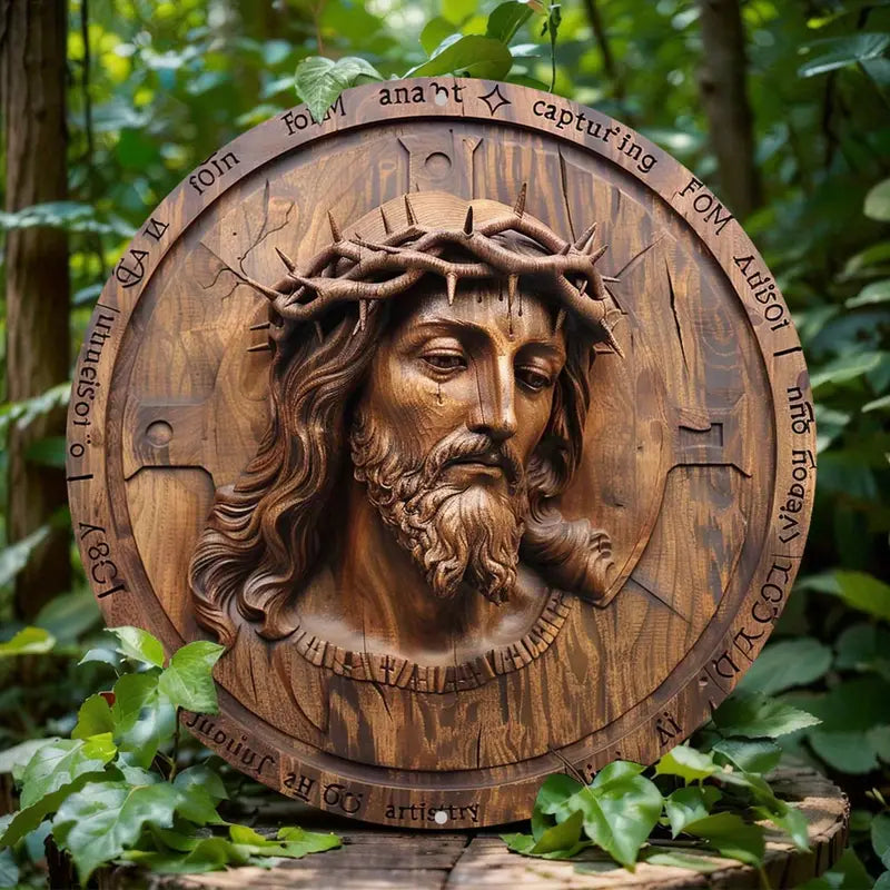 Shineful 2D Wooden Plaque, Hanging Decor, Door Sign Unique Jesus Christ Artwork