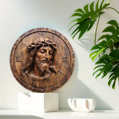 Glänzendes 2D-Holzschild, Hängedeko, Türschild, einzigartiges Jesus-Christus-Kunstwerk