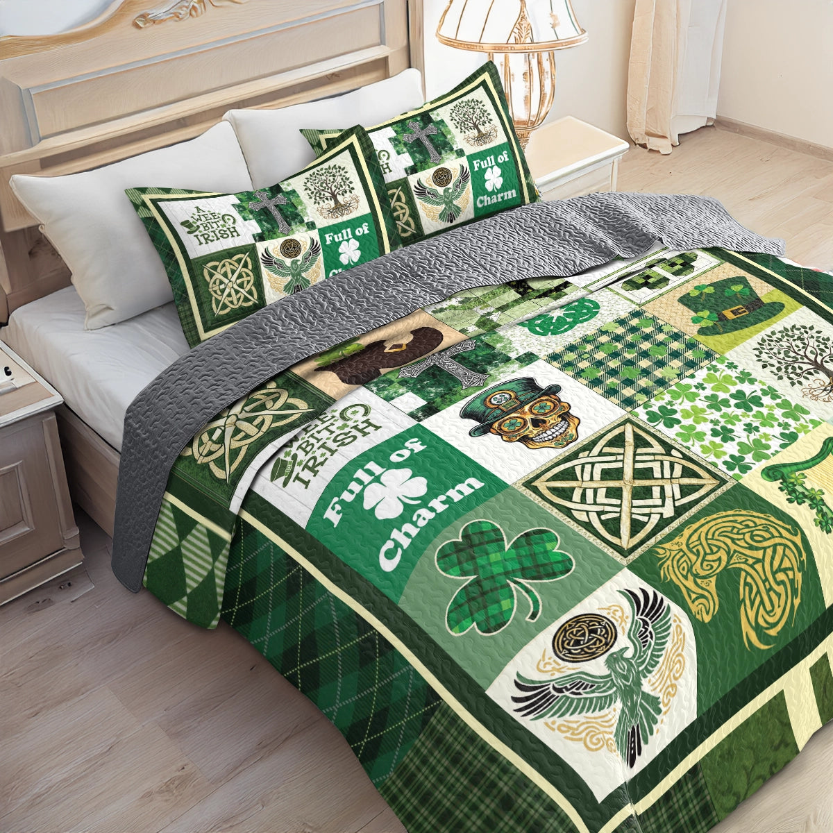 Shineful All Season Quilt 3-Piece Set Celtic Symbolic Heritage