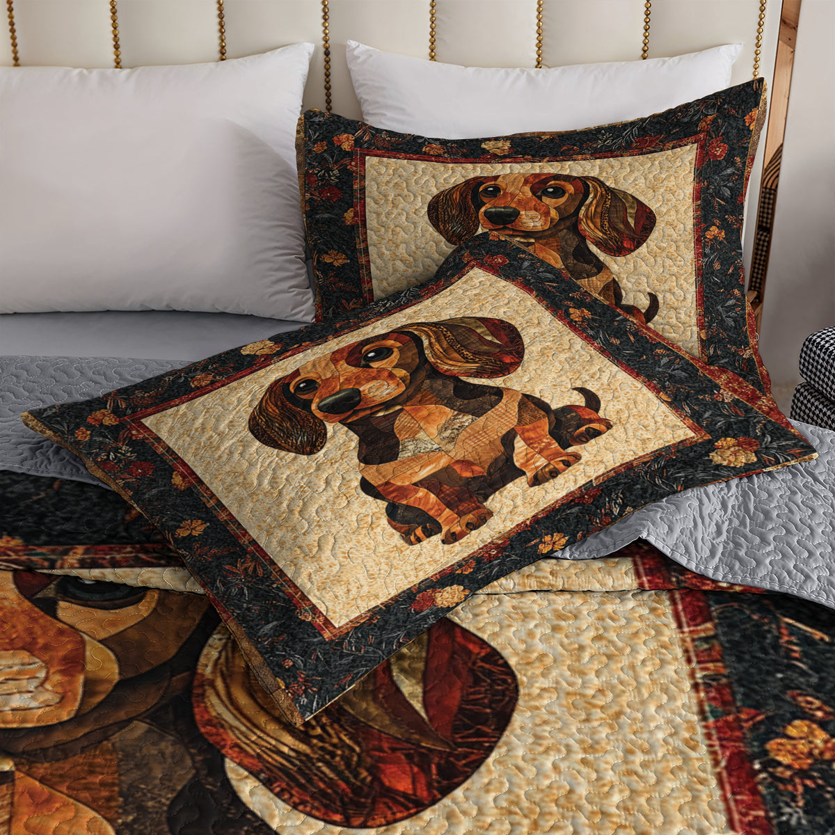 Shineful All Season Quilt 3-Piece Set Dachshund Delight