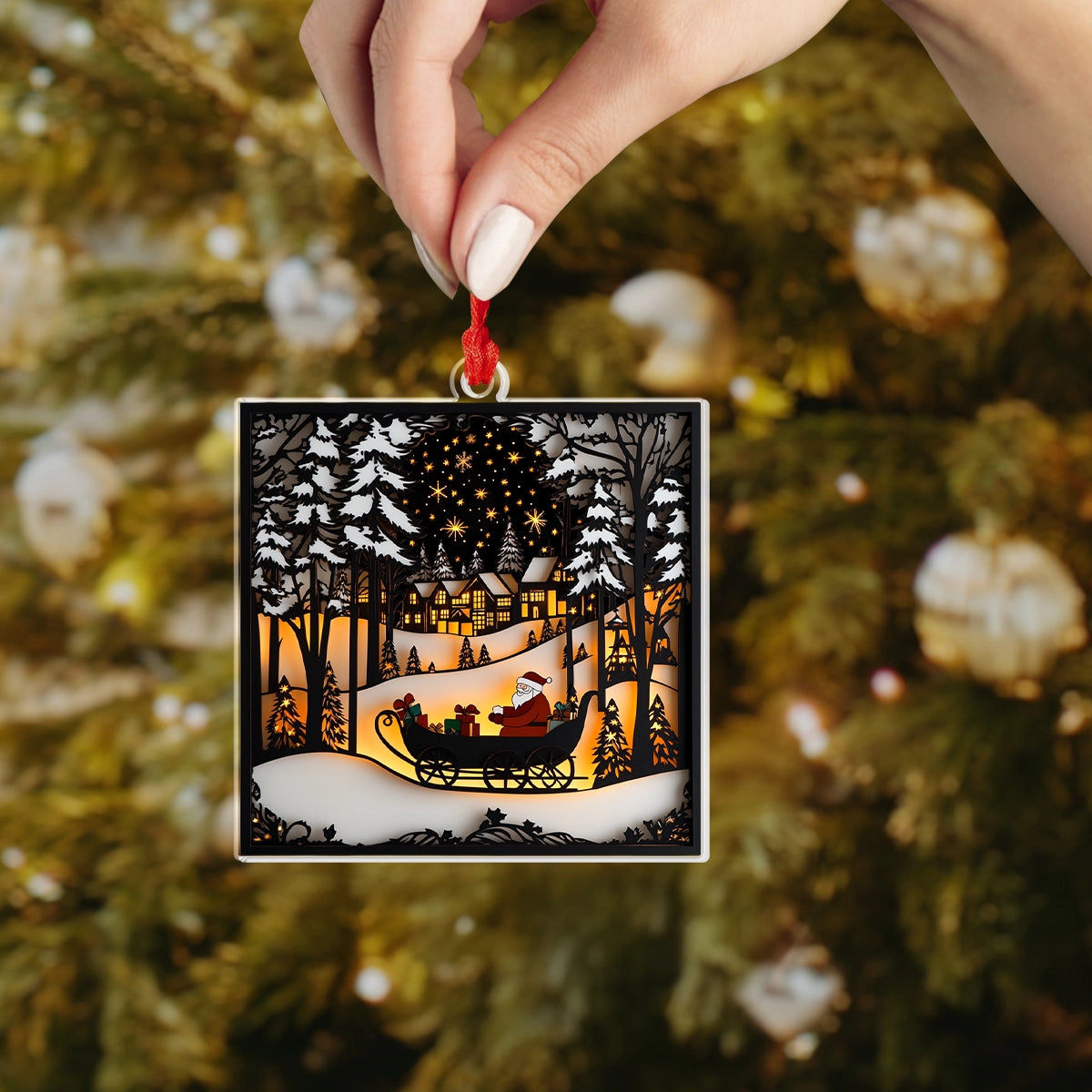 Shineful 2D Acrylic Ornament Starry Sleigh Ride