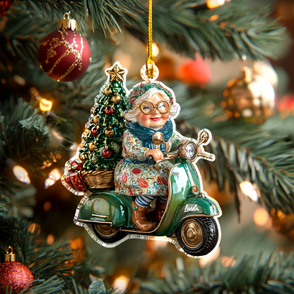 Shineful Personalized 2D Acrylic Ornament Christmas Scooter Granny