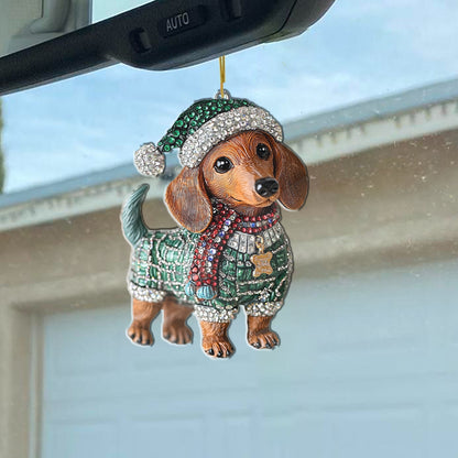 Shineful 2D Acrylic Ornament Sweater Dachshund