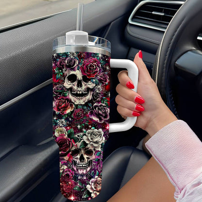 Shineful Glossy Tumbler Charming Rose Skull