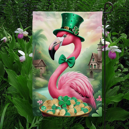 Shineful Garden Flag 12" x 18" Flamingo Fiesta of Luck