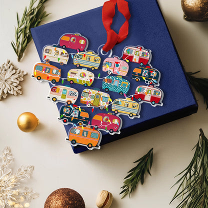 Shineful Acrylic Ornament Festive Camper Caravan