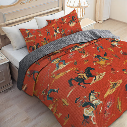 Shineful All Season Quilt 3-Piece Set Cowboy Bravo