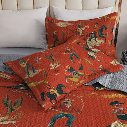 Shineful All Season Quilt 3-Piece Set Cowboy Bravo