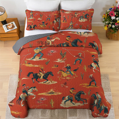 Shineful All Season Quilt 3-Piece Set Cowboy Bravo