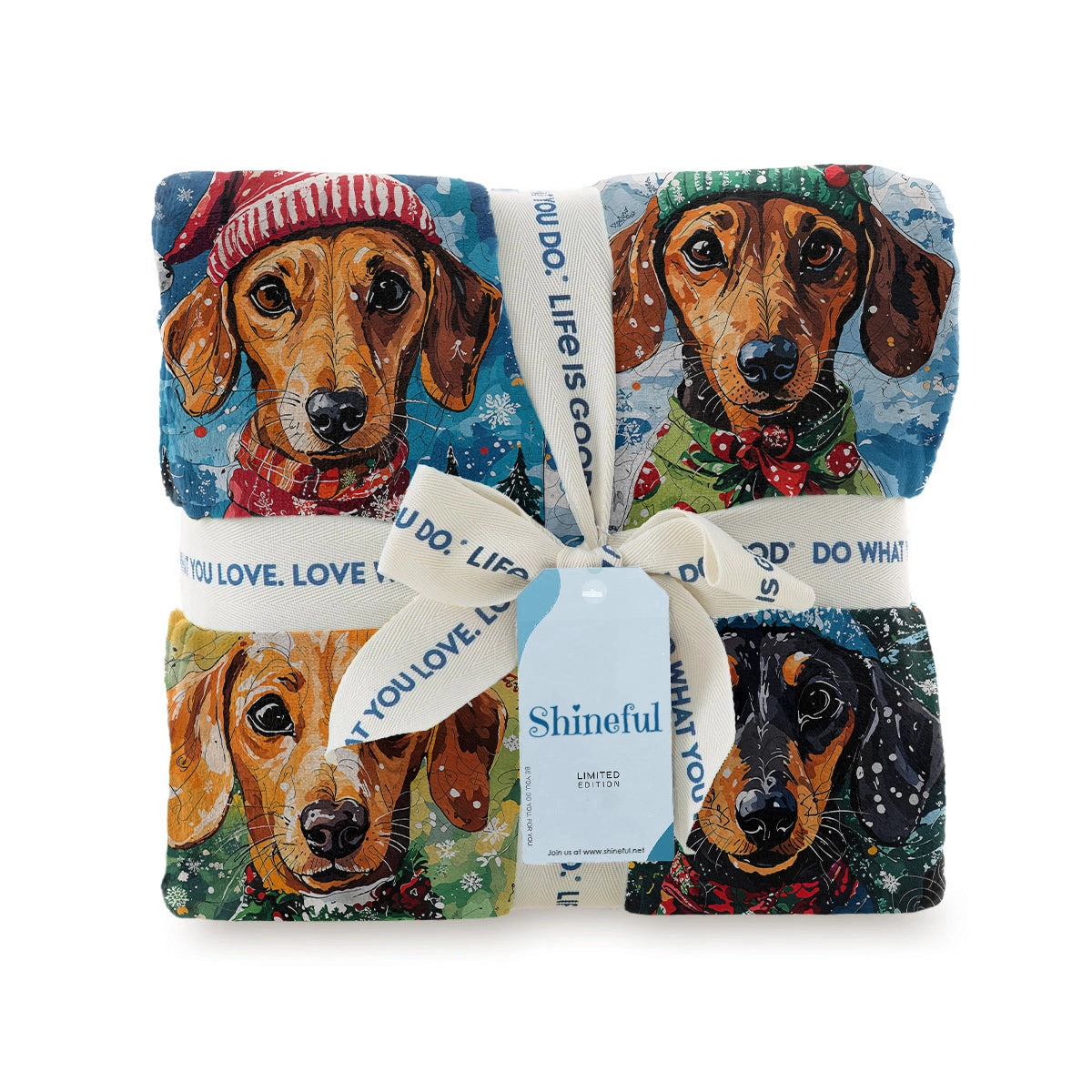 Shineful Fleece Blanket Dachshund Winter Wonderland