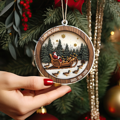 Shineful Personalized 2D Acrylic Ornament Santa Wooden Hunting Season