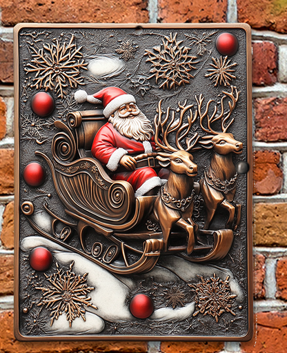 Shineful 2D Metal Sign Santa’s Holiday Cheer