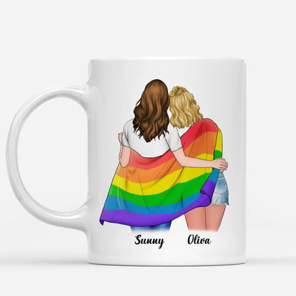 Glänzendes LGBT-Paar | W - Meine Seelenverwandte personalisierte Tasse