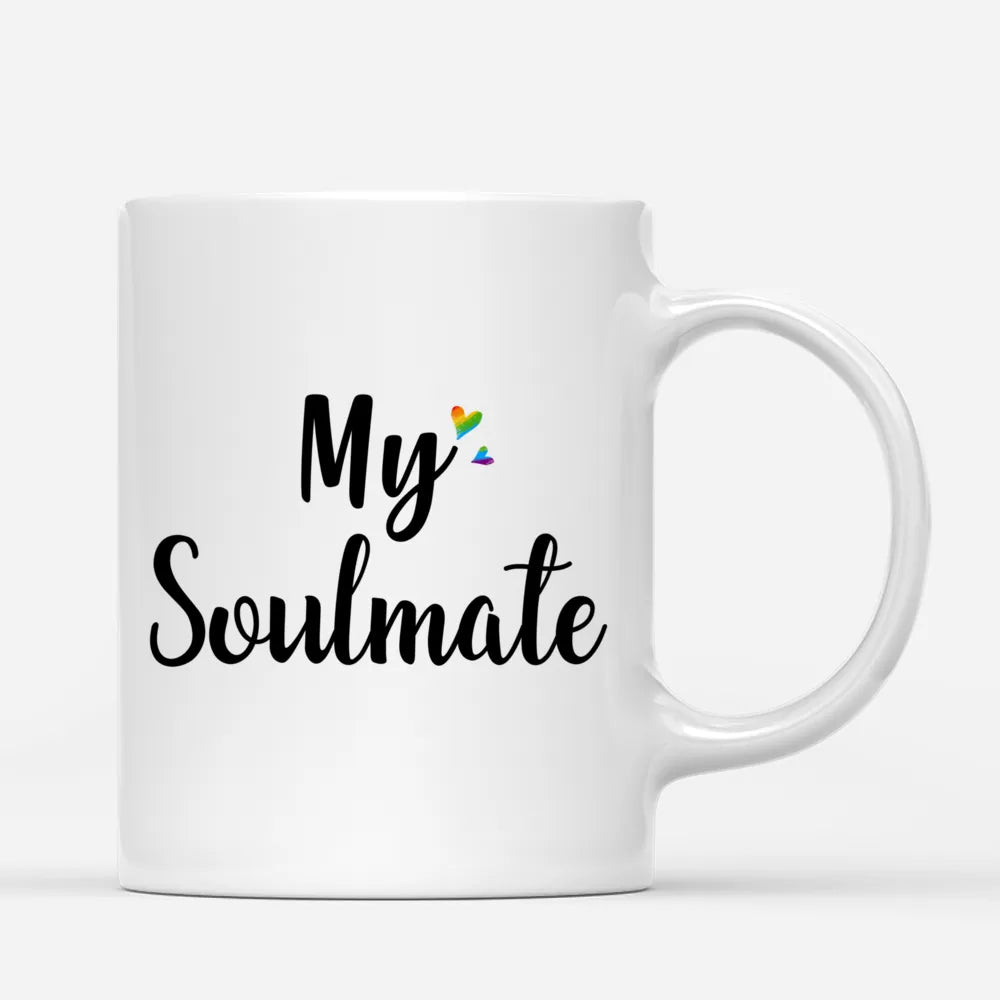 Glänzendes LGBT-Paar | W - Meine Seelenverwandte personalisierte Tasse