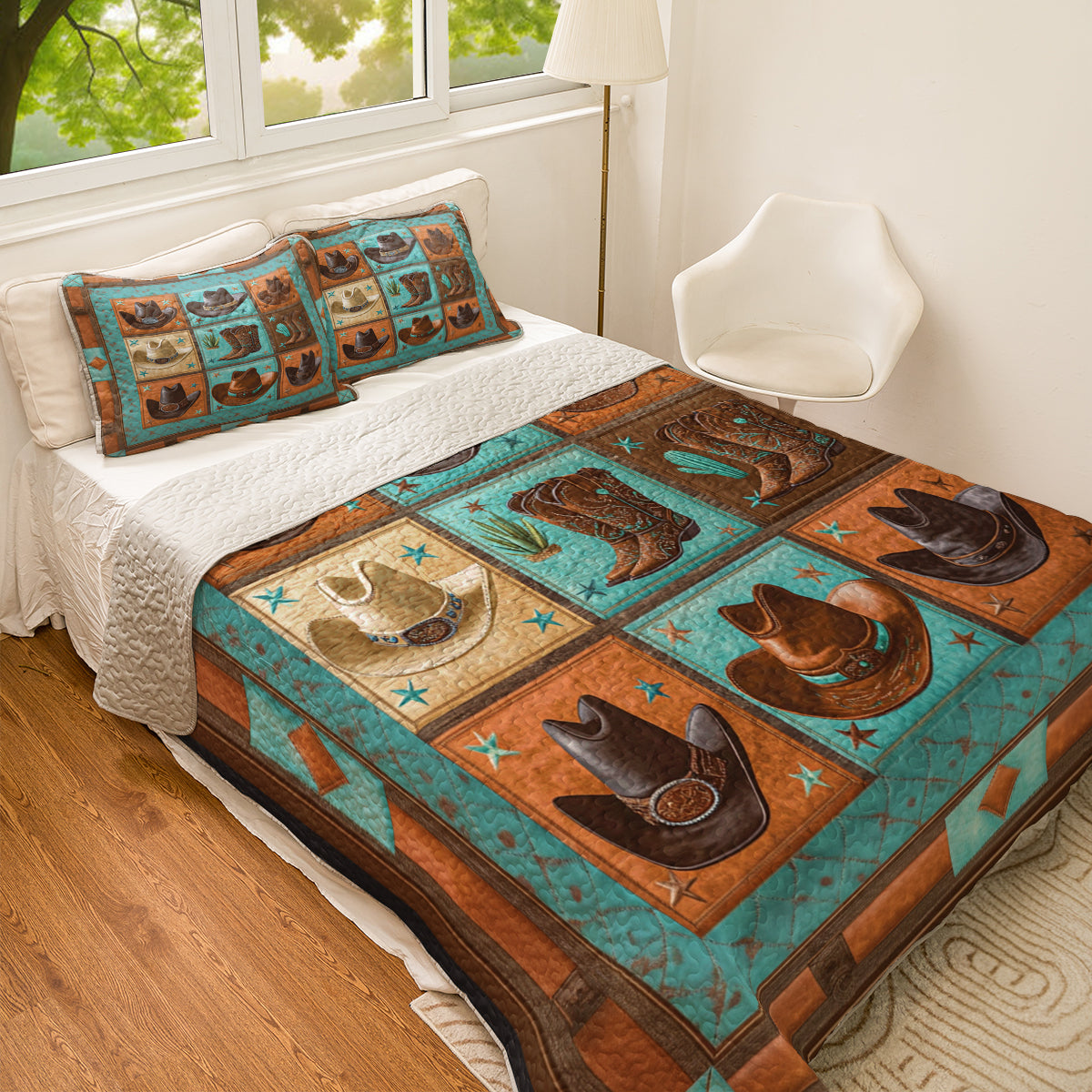 Shineful All Season Quilt 3-Piece Set Western Cowboy Vibe