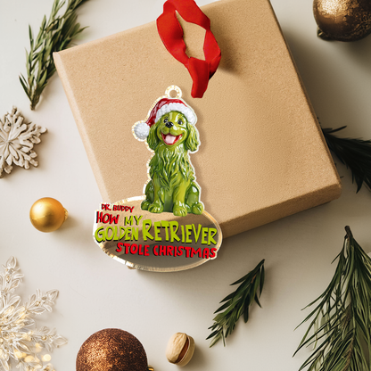 Shineful Personalized 2D Acrylic Ornament How My Golden Retriever Stole Christmas